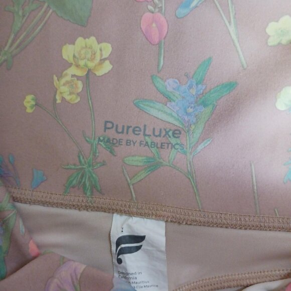 Fabletics Pure Luxe Beige Floral High Waist Leggings XL - Picture 6 of 9